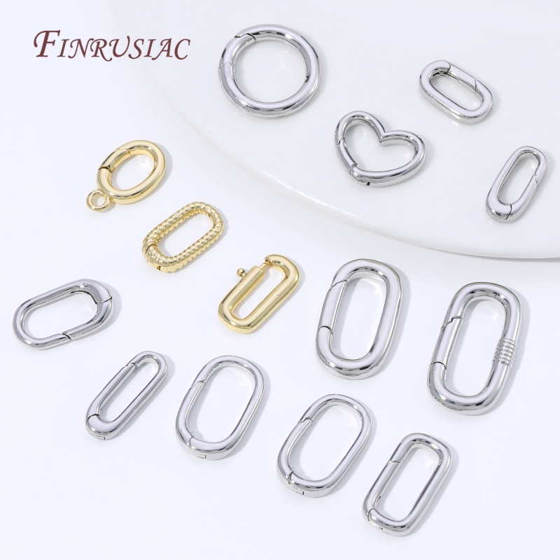 Jewelry Making A Ring - 18K Gold Plated Oval Spring Ring