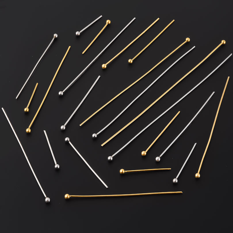 50pcs/Lot 18K Gold Plated Ball - Jewelry Making Head Pins review and price