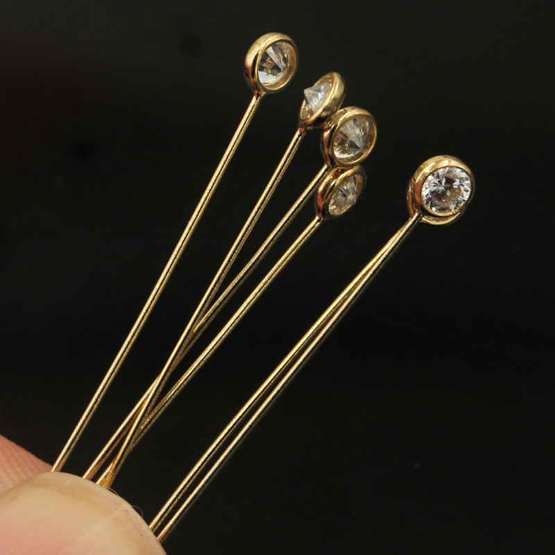 14K Gold Filled Zircon Head Pi - Jewelry Making Head Pins review and price