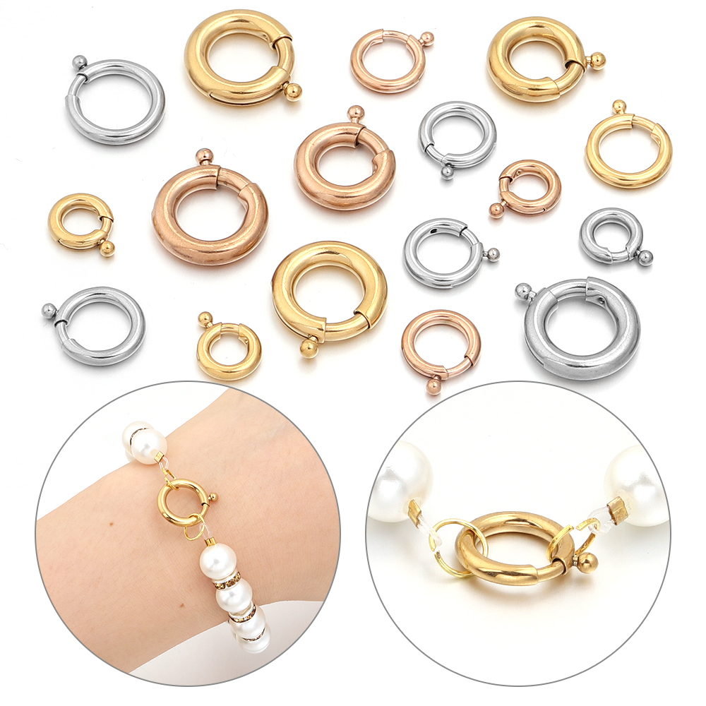 2pcs Stainless Steel Spring Cl - Jewelry Making A Ring review and price