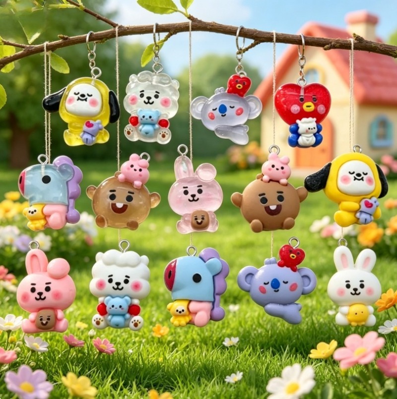 7pcs BT21 Resin Cartoon Charm  - Jewelry Making Kit For Adults review and price