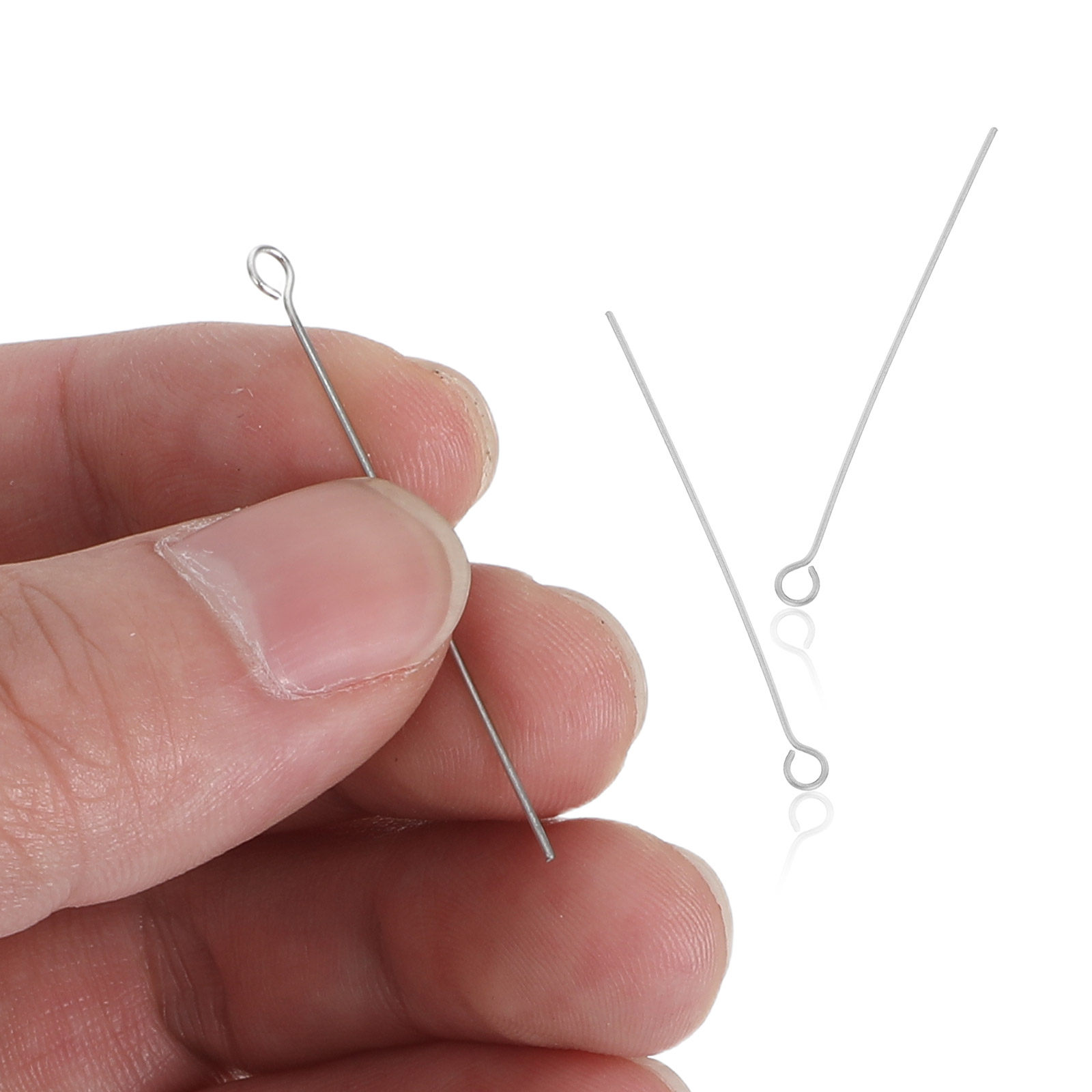 Stainless Steel Eye Pins 300pc - Jewelry Making Head Pins review and price