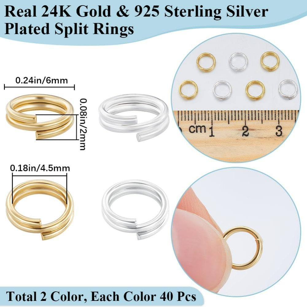 1 Box 80Pcs Split Jump Ring 24 - Jewelry Making Silver review and price